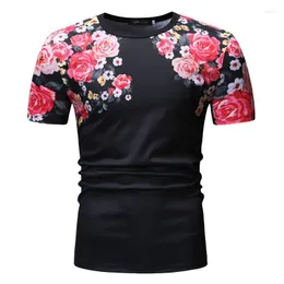 Męskie koszule T Forbal Fashion Odzież Hawajskie Topy Krótkie rękawie letnie koszulki O luz luźne kwiat