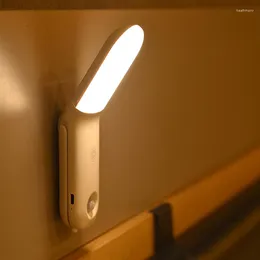 Nattlampor rörelse ljus ledande kropp induktionslampa USB uppladdningsbar magnetisk sensor för sovrum hembelysning