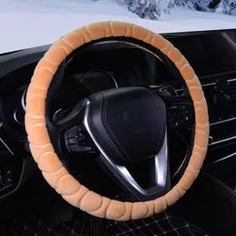 Steering Wheel Covers Plush Warm Cover Car Handlebar Apron Winter Flannelette Figure 8 Leather