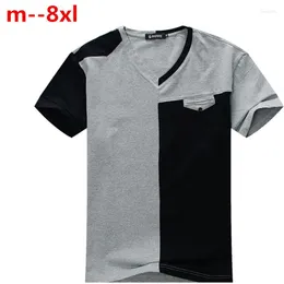 Erkek Tişörtleri Plus 7xl 6xl Yaz Pamuk T-Shirts Büyük Boyut Kısa Kollu Gevşek Fit Moda Üstleri Tees Erkek Giyim