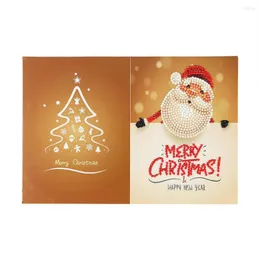 Christmas Decorations 5D Diamond Painting Cards Embroidery Birthday Paper DIY Greeting Postcards Cartoon Gift