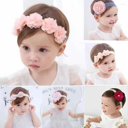 Acessórios para o cabelo 2023 Babas de cabelo coreanas meninas nascidas Flores de tecido para faixas de cabeça Jóias Diy Pographed POS Children