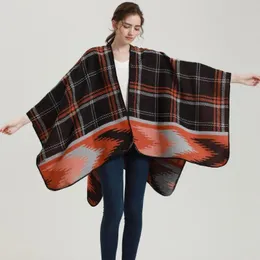 Sciarpe 2023 Poncho in cashmere da donna Scialle da viaggio tutto-fiammifero Autunno Inverno Caldo Sciarpa a quadri scozzese retrò Spessa Mantella