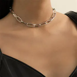 Chains Fashion Temperament Geometric Cross Chain Necklace Female Accessorie Clavicle Simple Exquisite Punk Metal Neck