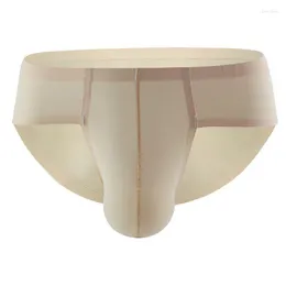 Underpants Sexy Briefs Shorts Men bieliznę solidne lodowe majtki jedwabne przezroczyste płynne nisko wznoszące się podsumowanie e-rozmiar m-3xl