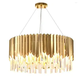 Подвесные лампы Deyidn Современное хрустальное золото круглое люстра освещение столовая спальня живые помещения в помещении