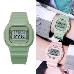 ساعة Wristwatches Women Digital Watch Sports Female Panars Matcha Green Green Waterproof Wristwatch Relogio Feminin