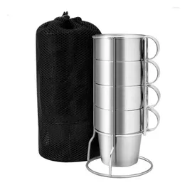 Kubki BPA Darmowe 300 ml podwójna ściana ze stali nierdzewnej kubka podróży Sport Outdoor Portable, nie magnetyczne piwo wodne 4 sztuki w zestawie