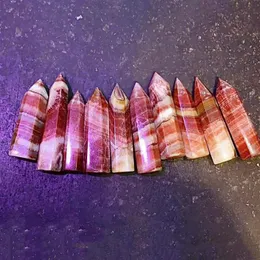 Decorative Figurines Objects & Natural Rhodochrosite Quartz Obelisk Crystal Wand Point Healing