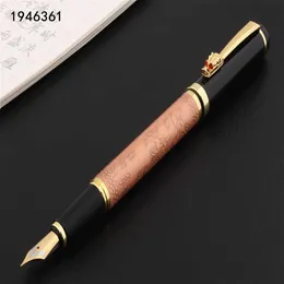 فاخرة عالية الجودة 861 Rose Red Brass Metal Eights Horses Stationery Office Supplies School Supplies Fountain Pen