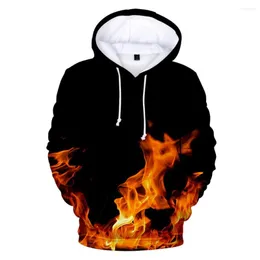 Herrtröjor Hip Hop Flame 3D Tryckt Casual Sweatshirts pojkar/flickor Lång ärm Pullover Hooded High Quality Kpop Hoody Tops