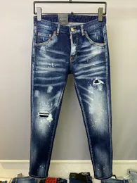 Jeans Masculino Designer de Luxo Skinny Rasgado Cool Guy Casual Hole Denim Marca Moda Fit DSQ2 Jeans Homens Calças Lavadas