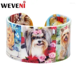 Bangle Plastic Floral Shih Tzu Dog Bangles Bracelets Fashion Craft Animal Jewelry For Women Girl Ladies Accessories SBangle BangleBangle Lar