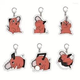 Keychains Anime Chainsaw Man Acrílico Keychain Pochita Keyring Acessórios Cosplay Pingente Backpack Correntes de chave para bolsas Gift miri22