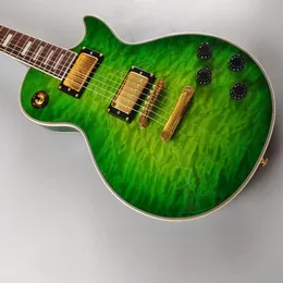 Niestandardowy gitara elektryczna Zielona Złoto OEM i pickup Importowana farba mahoniowa Body Dostępne