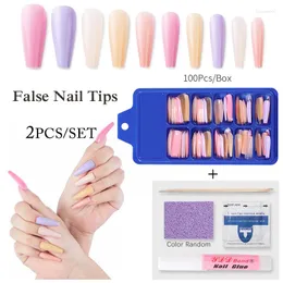 Nail Art Kits Full Cover False Tips Wood Sticks Cuticle Pusher Remover Set Press On Acrylic Manicure Extension Accessories Tool
