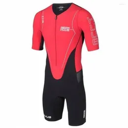 Racing sätter Huub Triathlon Suit Summer Team Men Jumpsuit Short Sleeve Cycling Tights Bicycle Mono Ciclismo Hombre Ropa Macaquinho