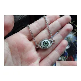 Pendant Necklaces Vintage Bronze Turkish Evil Devil Eyes Necklace Punk Bff Statement Steampunk Choker For Women Witch Gothic Jewelry Dhp8A