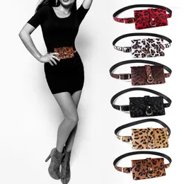 Midjepåsar minimalistiska osynliga plånbok mini påse för nyckelkort telefon pengar kvinnor leopard dekoration bälte väska