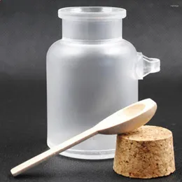 Lagringsflaskor 1 st 200 ml abs badsalt burkar skrubba kosmetisk mask pulver container kök krydda hem organisation verktyg