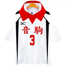 Herren -T -Shirts Cartoon Volleyball Junior - Yinju Digitaldruck Kapuze mit kurzem Ärmel T -Shirt