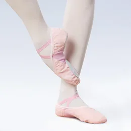 Stage Wear Ballet Shoes For Women Girls Two Sole Professional Ballerina Dance Stretch Fabric Splice Slippers