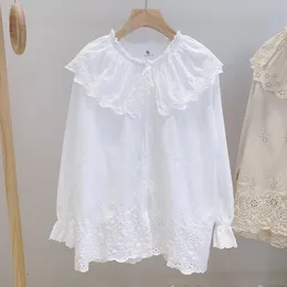 Bluzki damskie Lamtrip Unikalne Lolita Princess Królewska French Style haftowa bawełniana koszulka 2023 Summer