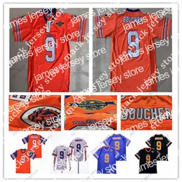 Jerseys de futebol camisas de futebol Men the waterboy filme futebol adam sandler 9 bobby boucher jersey costura cães de lama filme laranja branco