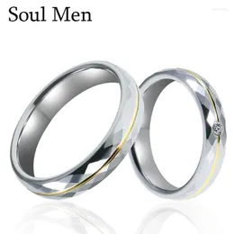 Pierścienie ślubne Trendy 4 mm/5 mm wolfram dla kobiet mężczyzn Pary Band Band Wysoko polerowany błyszczące kamień zaręczyn