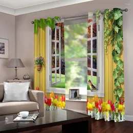 Curtain Home Decor Window Living Room 3D Po Curtains For Bedroom Decoration Drapes