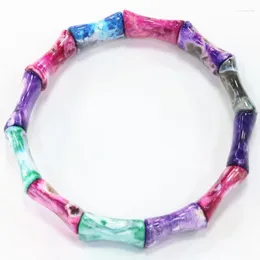 Fios com fios de fios de pedra natural Fogo multicolor AGATES ONYX 11x18mm Bracelete para mulheres pulseiras pulseira charme jóias 7,5 polegadas