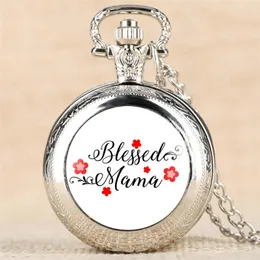 Pocket Watches Blessed Mama Design Quartz för Lady Elegant Pendant Clock med silverhalsbandskedja Ankomst 2023 Dropship