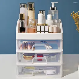 Förvaringslådor Plastiska Comestic Box Makeup Organizer Brush Nail Polish Desktop Rack Jewel Case Sundries Holder Holder