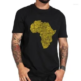メンズTシャツ2023アフリカ大陸の風化金Tシャツ衣料品ティープラスサイズの綿
