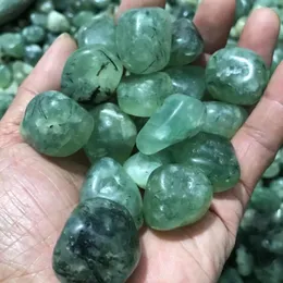 Dekoracyjne figurki 1000G 5A Naturalne prehnite zielone zielone kwarc kryształ żwirowy kryształy dekoracji kamienia żwirowego