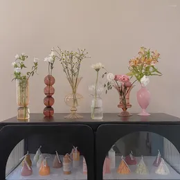 Wazony nordycki biurko stolik stół kwiat wazon szklany terrarium hydroponiczne dekoracje domowe biuro dekoracyjne