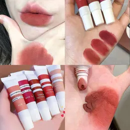Lip Gloss 6 Colors Matte Clay Lipstick Set Waterproof Nude Dual-Use Cheek & Long Lasting Sexy Tint Mud Cosmetic Kit