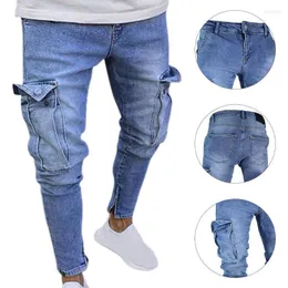 Men's Jeans Fabulous Plus Size Men Stretchy Stylish Male Multi Pockets Ripped Holes Casual PantsMen's Drak22