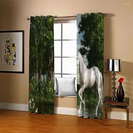 Curtain Window Decoration 3D Blackout Curtains For The Living Room Bedroom Animal Forest Po Drapes