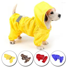 Vestuário para cães pet gato capa de capa de capuz de cachorro casaco de chuva de chuva de roupa ao ar livre design à prova de vento roupas impermeáveis ​​de roupas de chuva