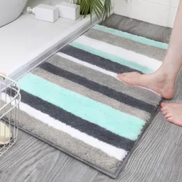 Bath Mats Simple Nordic Stripe Mat Absorbent Water Entrance Doormat Soft Bathroom Rugs Non-Slip Floor Carpet Kitchen Area Rug Home