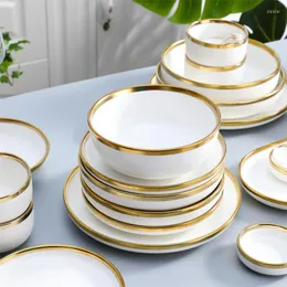 Plates Nordic White Porcelain Phnom Penh Dinner Plate Kitchen Tableware Ceramic Dishes Rice Salad Noodles Bowl Home Dessert