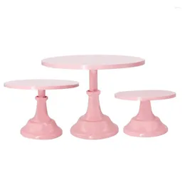 Magazyn kuchenny 3PCS Pink Cake Bupcake Stands Okrągłe nowoczesne wieże deserowe Dekor