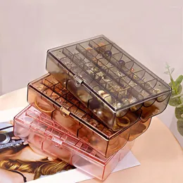 Storage Boxes Jewelry Box Organizer Earrings Nail Polish Hair Accessories Display Stand Compartmentalized Plastic With Lid