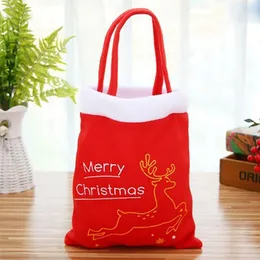 Juldekorationer Christma Candy Väskor Utsökta Xmas Party Decor för hemåret Present Kids Gift Packet Santa Claus Supply