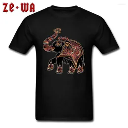 Camisetas para hombres Elefante Arte folks Men Camisetas negras