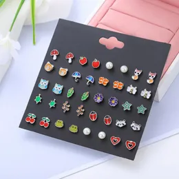 Orecchini pendenti 20Pairs Girls Set Board Fruit Animal Earring Package per gioielli lampadario