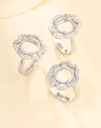 Cluster-Ringe 10 10 mm 925 STERLING SILBER Semi Mount Bases Blanks Base Blank Pad Ring Setting Set Diy Schmuck A5607