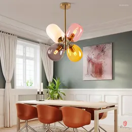 Pendelleuchten, bunte Glas-Hängeleuchten, Luxus-Mode-Ballon-Lampe, Innen-Europa-Stil, Schlafzimmer, Esszimmer, LED-Beleuchtung