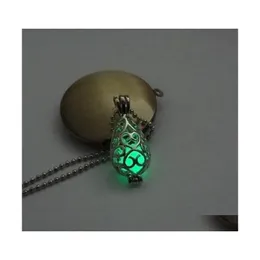 Pendant Necklaces Teardrop Openwork Essential Oil Necklace Diffuser Wholesale Per Aromatherapy Jewelry Diffusers Metal Volcanic 254 Dhzpk